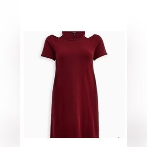 Torrid Plus Size 00 Cold Shoulder Fleece Dress ( similar M/L) Fall dress